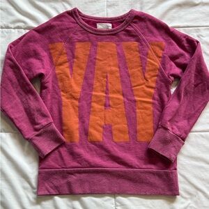 Peek Kid’s Pink 'YAY' Graphic Sweatshirt